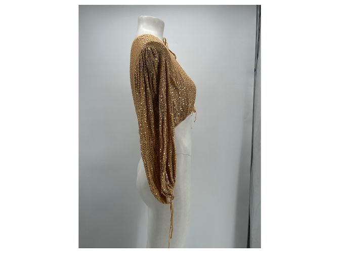Top con paillettes Antik Batik oro viscosa XS D'oro - vista 4
