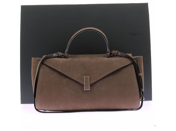 Borsa a mano Valextra in pelle marrone - vista 8