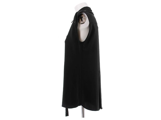 Courreges Camicia senza maniche nera Nero - vista 4