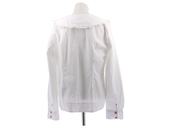 Camicetta Ganni bianca in cotone Bianco - vista 2