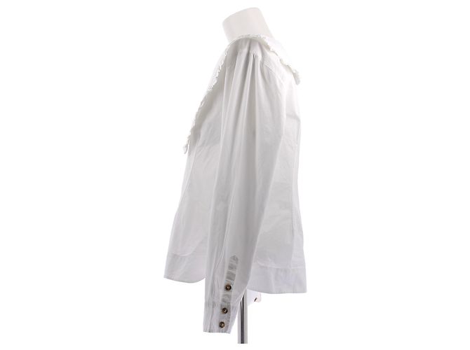Camicetta Ganni bianca in cotone Bianco - vista 3