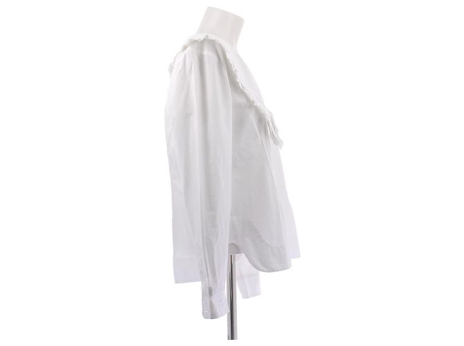 Camicetta Ganni bianca in cotone Bianco - vista 4