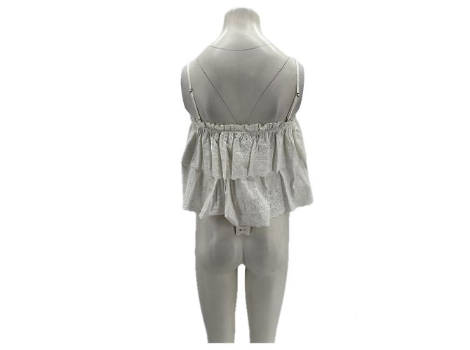 Top de algodão branco Veronica Beard XS - vista 2