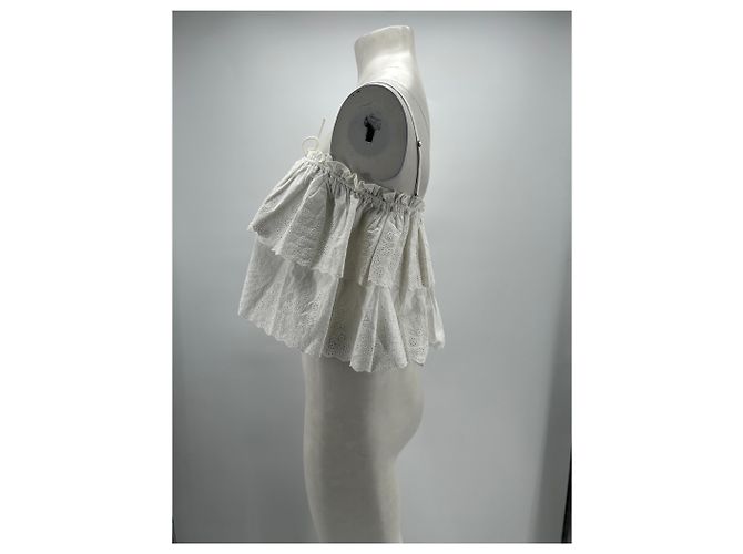 Top de algodão branco Veronica Beard XS - vista 3
