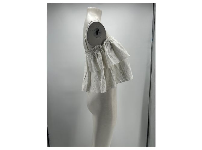 Top de algodão branco Veronica Beard XS - vista 4
