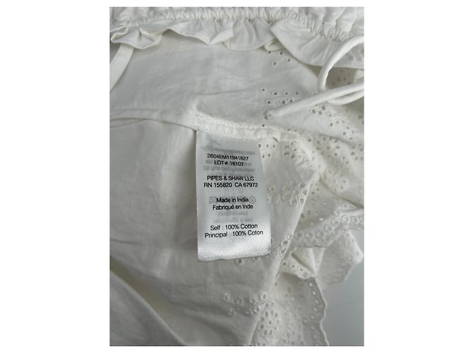 Top de algodão branco Veronica Beard XS - vista 7