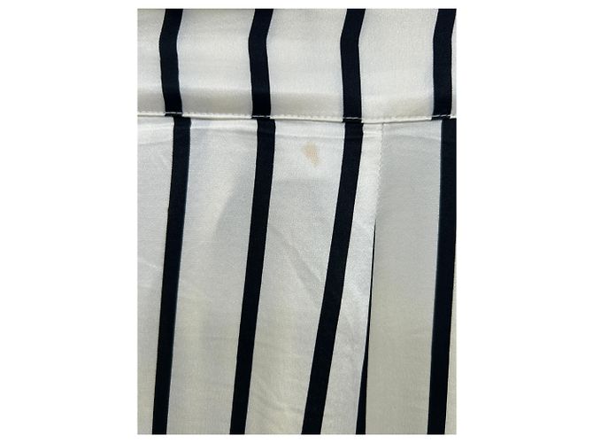 Autre Marque Pantalones de rayas de seda blancos ASCENO XS - vista 5