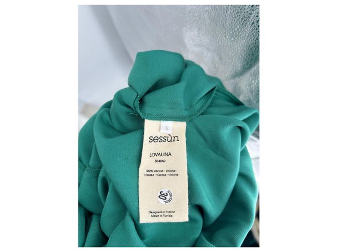 Sessun grünes Viscose Kleid S - Ansicht 6