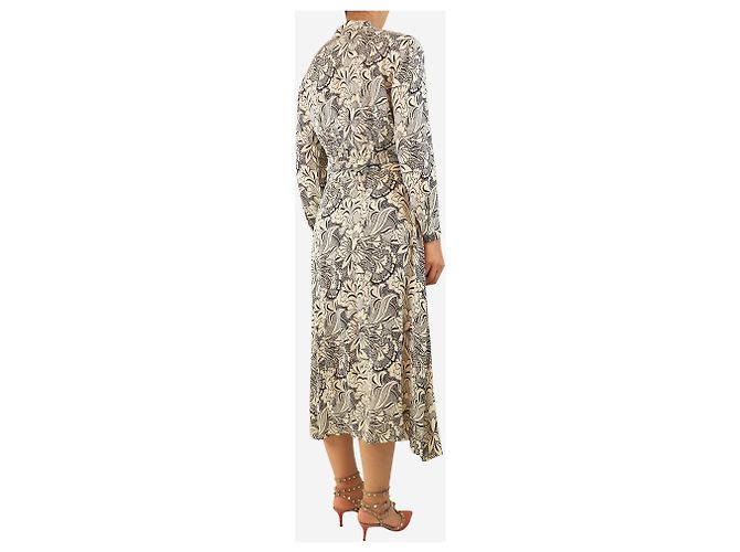 Weekend Max Mara Hemdkleid mit weiß-schwarzem Blumenprint - Größe UK 8 - Ansicht 2