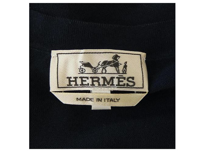 Hermès Top de punto de lana Hermes Azul Azul marino - vista 4