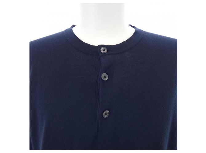 Hermès Top de punto de lana Hermes Azul Azul marino - vista 5