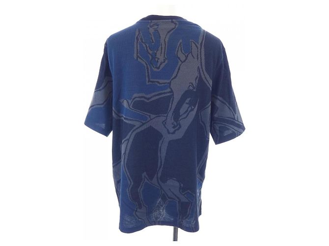 Hermès Hermes LA DANSE DES CHEVAUX camiseta de algodón Azul Azul marino - vista 2