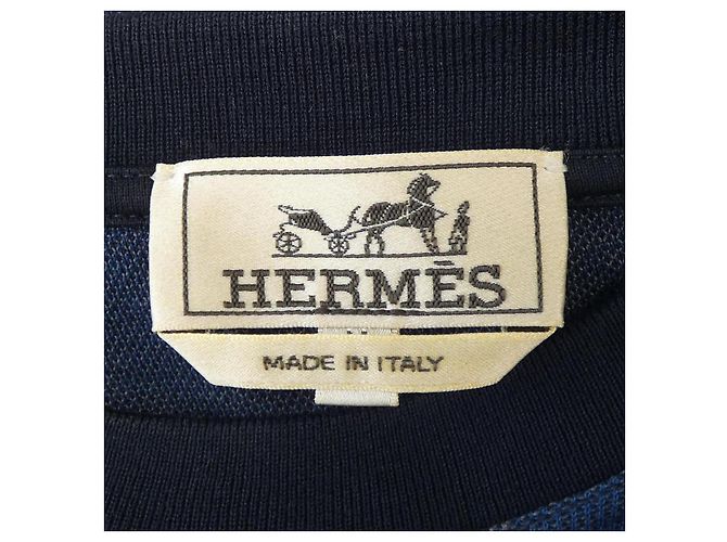 Hermès Hermes LA DANSE DES CHEVAUX camiseta de algodón Azul Azul marino - vista 4