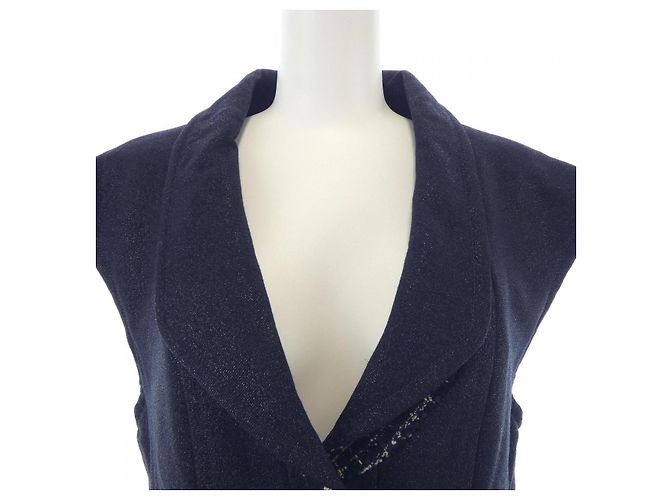 Gilet lungo Chanel Blu Blu navy - vista 5