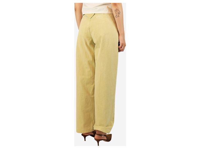 Jil Sander Jeans limewash amarillo con cinturón - talla UK 8 - vista 3