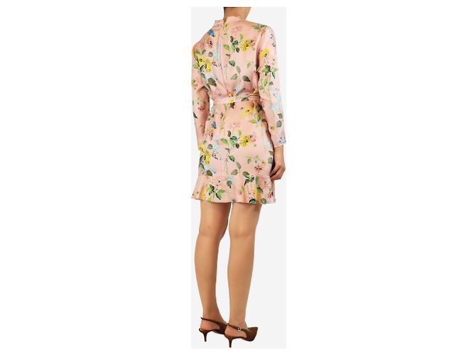 Red Valentino Rosa geblümtes Kleid - Größe UK 12 Pink - Ansicht 2