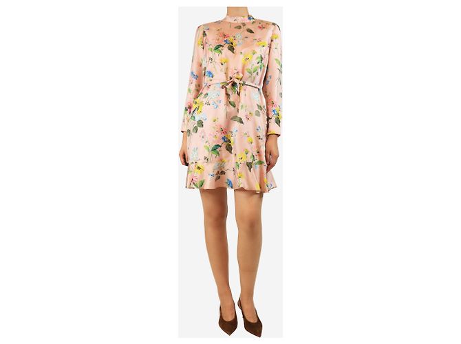 Red Valentino Rosa geblümtes Kleid - Größe UK 12 Pink - Ansicht 3