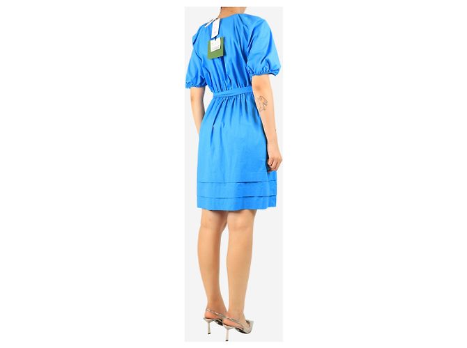 Marella Blue ribber Kleid - Größe UK 10 Blau - Ansicht 2