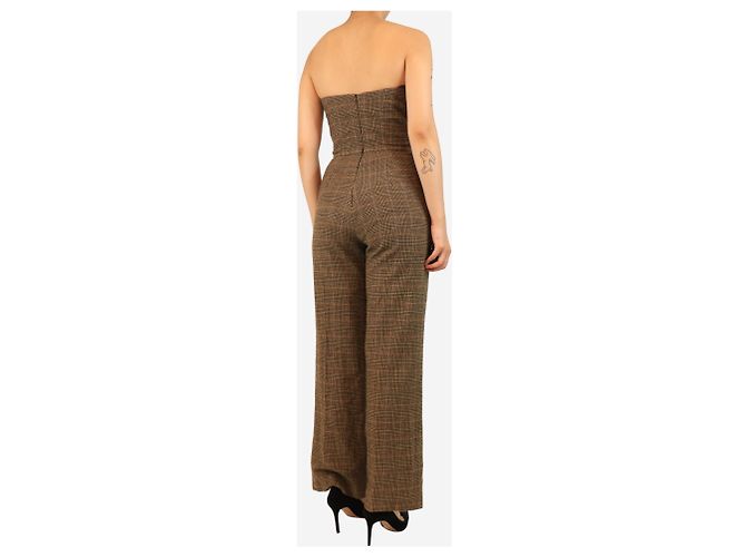 Ralph Lauren Mono palabra de honor de pata de gallo marrón - talla UK 8 Castaño - vista 2