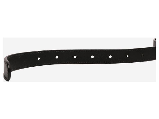 Gucci Schmaler Marmont Gürtel aus schwarzem Leder - Ansicht 2