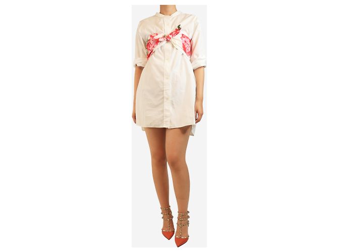 Dolce & Gabbana Top bandeau de amarre frontal con estampado floral rosa - talla UK 12 - vista 3