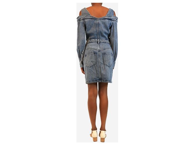 Isabel Marant Mini-Jeanskleid in Blau mit Cold-Shoulder-Ausschnitt - Größe UK 10 - Ansicht 2