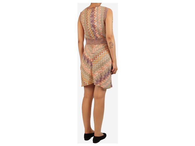 Missoni Vestido mini sin mangas de lurex naranja - talla UK 12 - vista 2