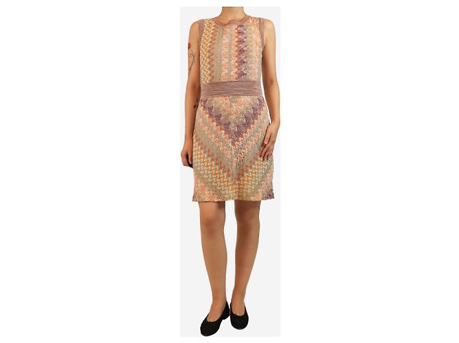 Missoni Vestido mini sin mangas de lurex naranja - talla UK 12 - vista 3