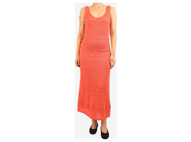Missoni Strickmidi-Kleid in Orange - Größe UK 10 - Ansicht 3
