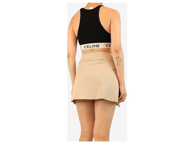 Céline Crop top nero a coste atletico - taglia M Crudo - vista 2