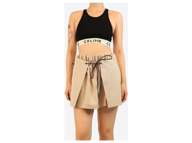 Céline Crop top nero a coste atletico - taglia M Crudo - vista 3
