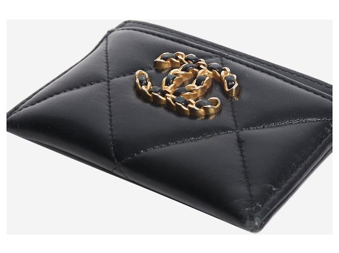Chanel Schwarzer gesteppter Lederkartenhalter 19 - Ansicht 3