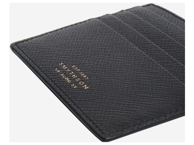 Smythson Tarjetero grande de cuero negro - vista 3