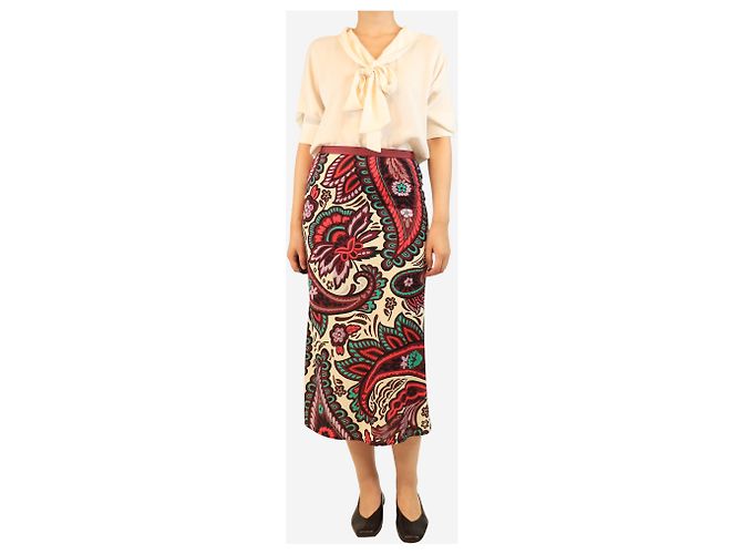 Autre Marque Jupe midi imprimée multicolore - taille UK 8 - vue 2