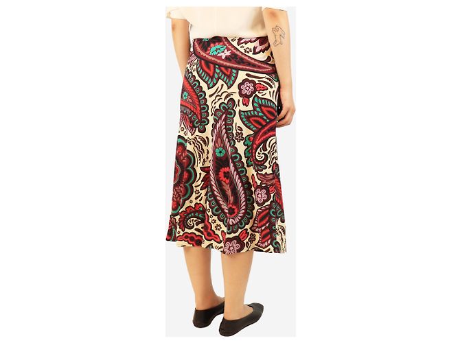 Autre Marque Jupe midi imprimée multicolore - taille UK 8 - vue 3