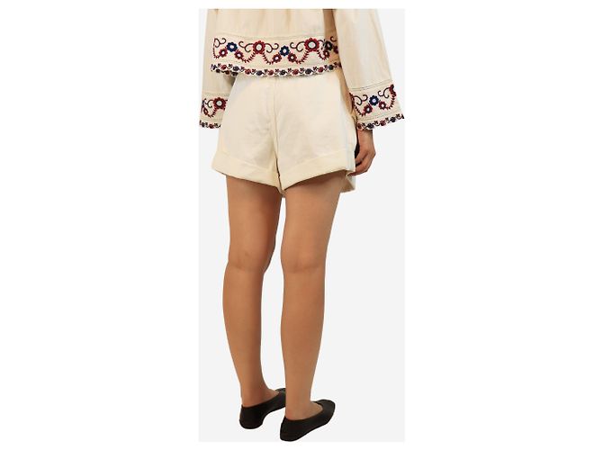 Zimmermann Short de algodão creme - tamanho UK 14 Cru - vista 3