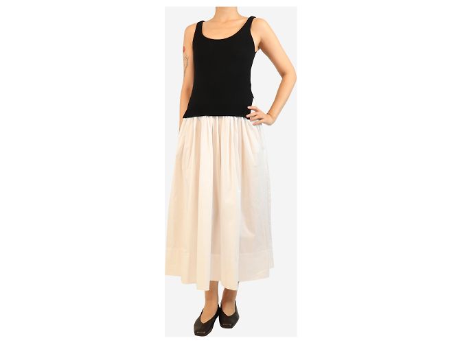 Staud Ärmelloses Midi-Kleid mit Schwarz-Weiß-Kontrast - Größe S - Ansicht 2