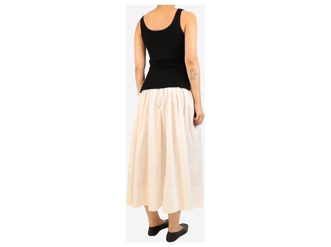 Staud Ärmelloses Midi-Kleid mit Schwarz-Weiß-Kontrast - Größe S - Ansicht 3