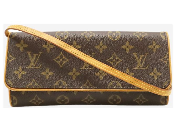 Louis Vuitton Braune Vintage 2001 Monogram Pochette Twin GM Tasche - Ansicht 3
