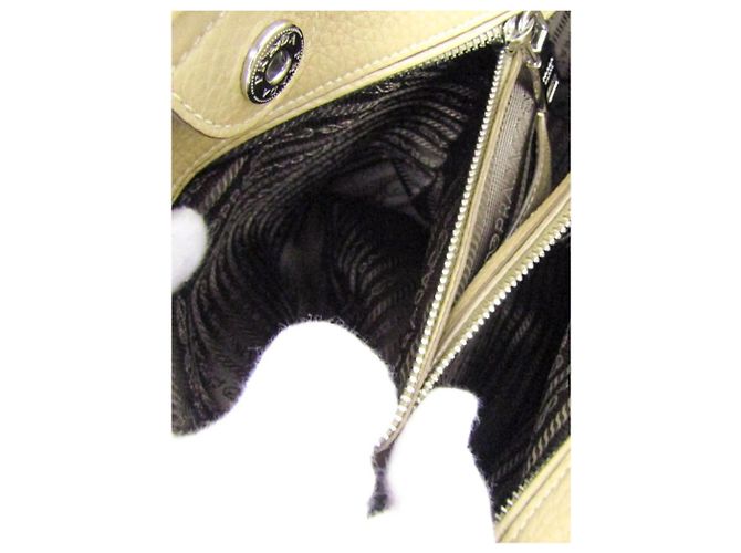 Prada Borsa 2way in pelle Vitello Phenix neutra - vista 6