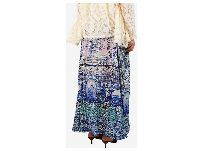 Camilla Falda larga azul con adornos - talla UK 10 - vista 3