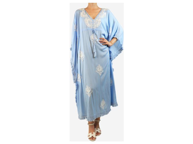 Melissa Odabash Hellblau bestickter Kaftan - Einheitsgröße - Ansicht 3