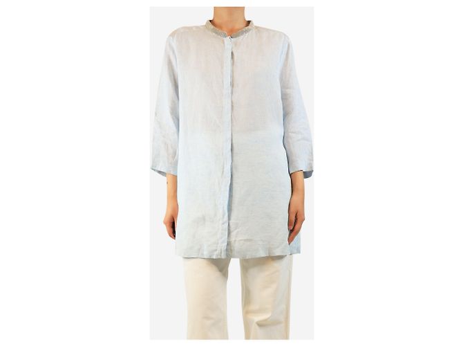 Fabiana Filippi Camisa con cuello de cuentas azul claro - talla UK 18 - vista 3