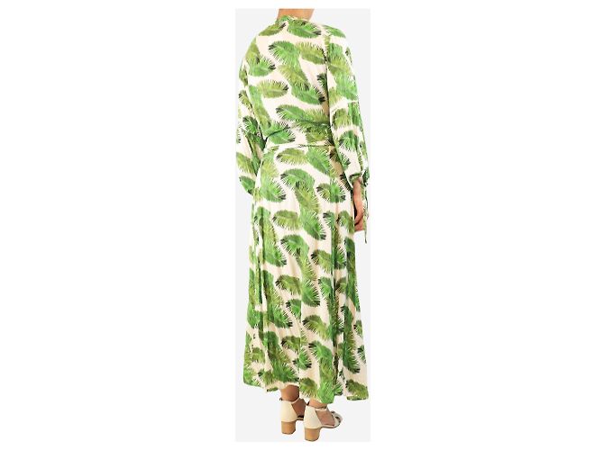 Melissa Odabash Robe com estampa de folhas e cinto verde - tamanho L - vista 2