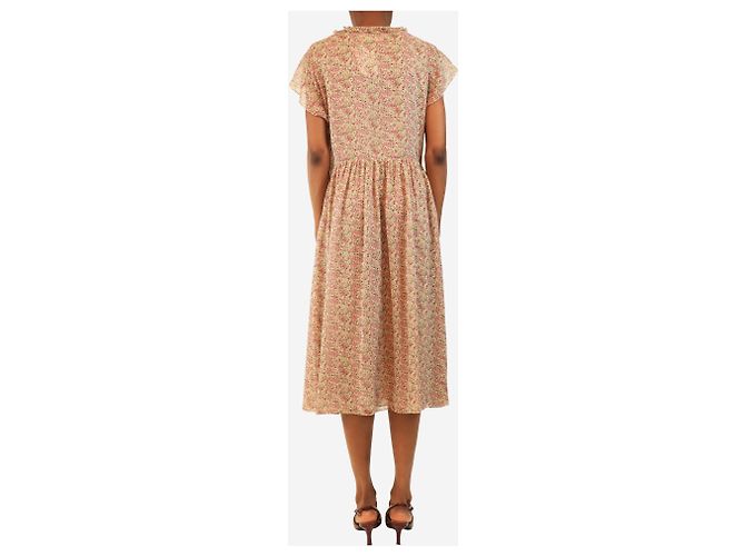 Céline Vestido midi de gasa con estampado floral rosa sin mangas - talla UK 8 - vista 2