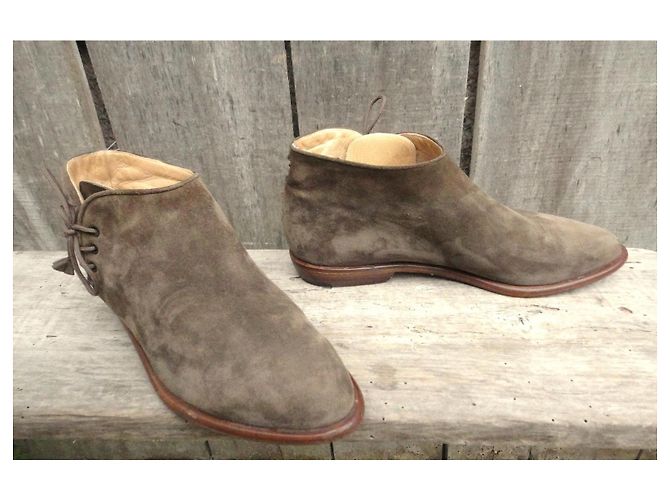 Bottega Veneta Botines de ante marrón Intrecciato Castaño - vista 2