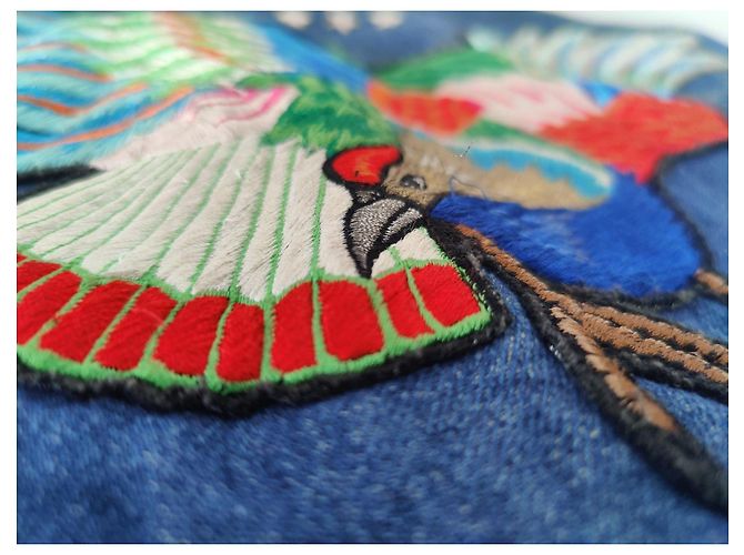Chaqueta vaquera Levi's bordada de pájaro Azul Multicolor - vista 6