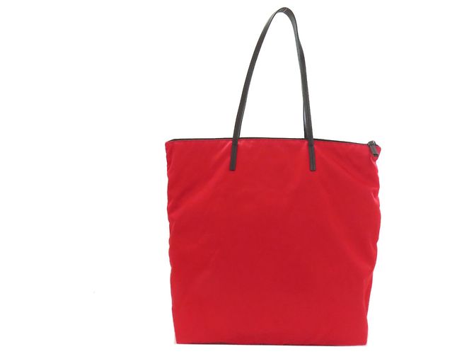 Borsa Tote in Nylon Rosso Prada - vista 2