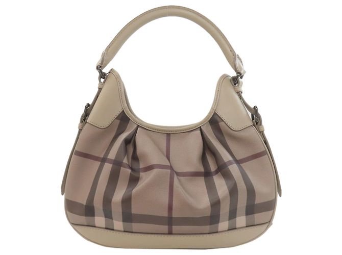 Borsa Tote Burberry Check Marrone - vista 2