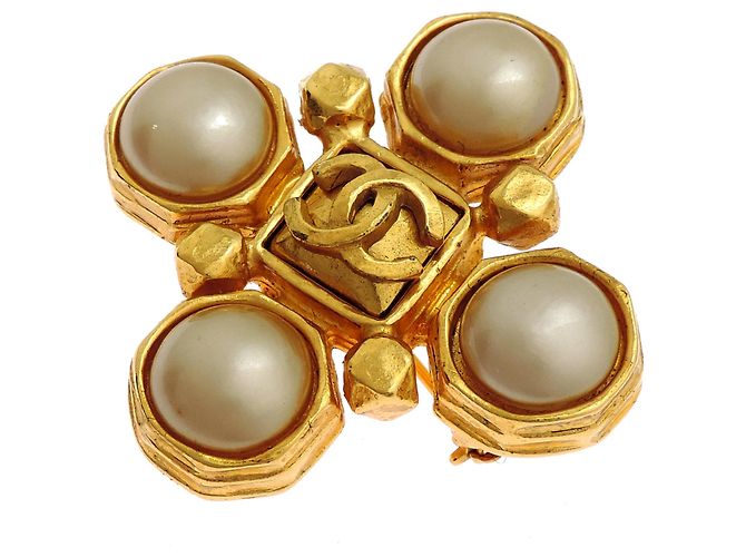 Spilla Chanel Coco Mark in perle finte - vista 2